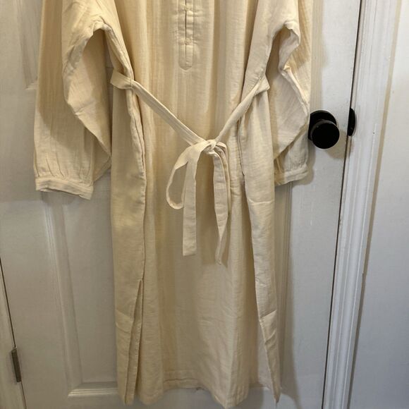 NWT Universal Threads Belted Long Sleeve Maxi Dress White Sand Size 2XL - Picture 8 of 16